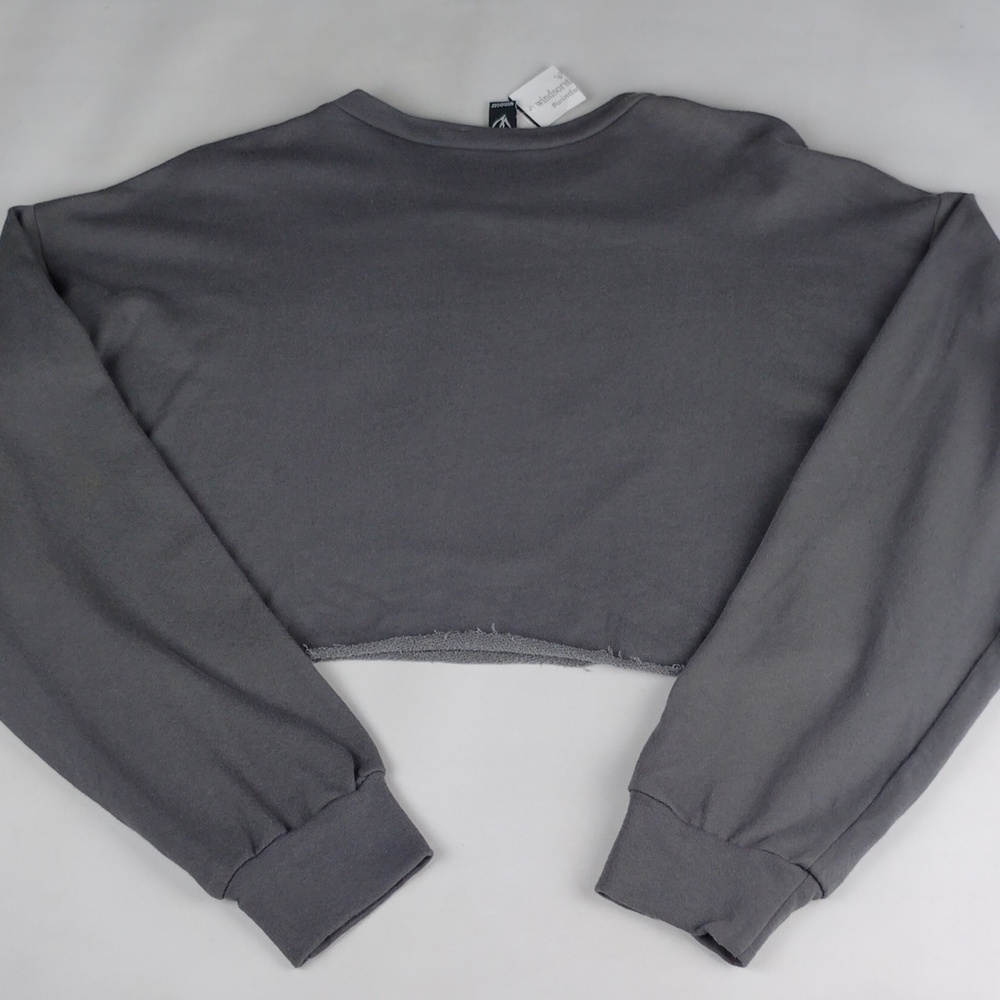 Windsor Distressed Grey Motorcycle Graphic Cropped Sweatshirt - Picture 8 of 14